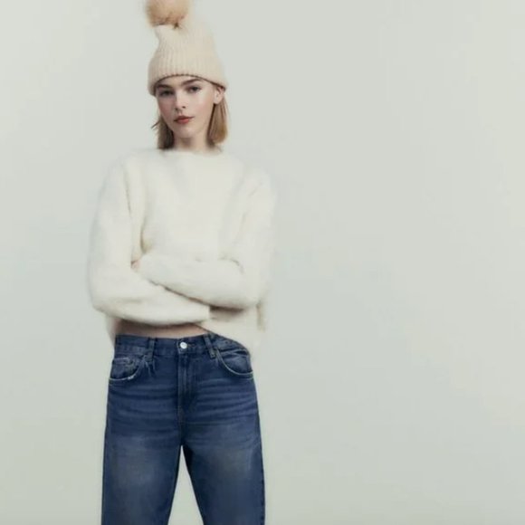 NWT ZARA KNIT POMPOM BEANIE SAND main image 4